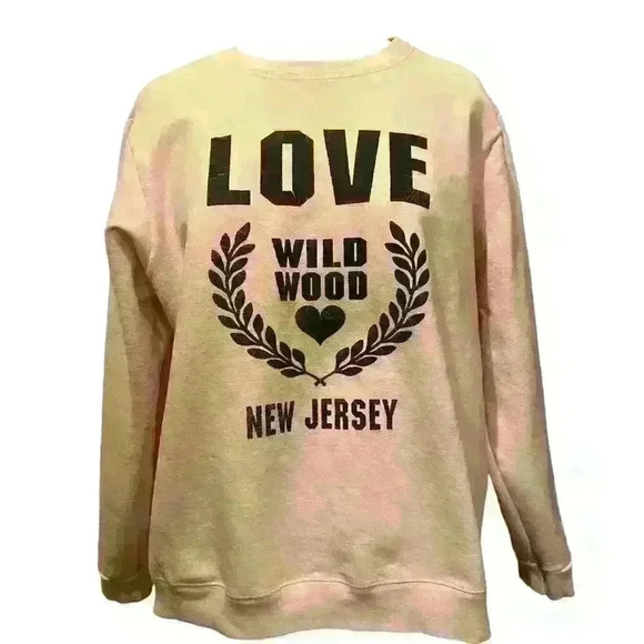 Unbranded Sweaters - Women's Vintage Love Wildwood New Jersey Pink Crewneck Sweatshirt Size 1X